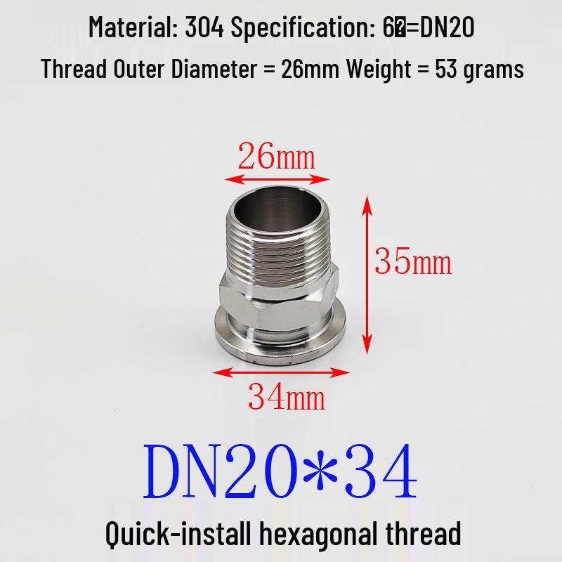 Hongshun Heavy-Duty Hex Quick Connect Stainless Steel Threaded Nipple with Chuck and Wrench Flats