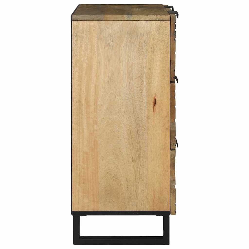 Sideboard Set 2 pcs Natural 120 x 33.5 x 75 cm Solid Mango Wood