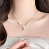 Zircon Pentagram Pearl Double-Layer Necklace - Exquisite, Luxurious, High-End Sweater Chain