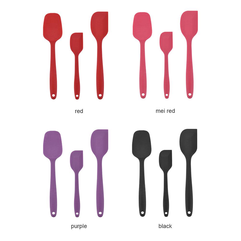 3 Pcs Food Grade Silicone Spatulas Set Heat Resistant Non Stick Spatula Kitchen Utensils for Cooking Baking