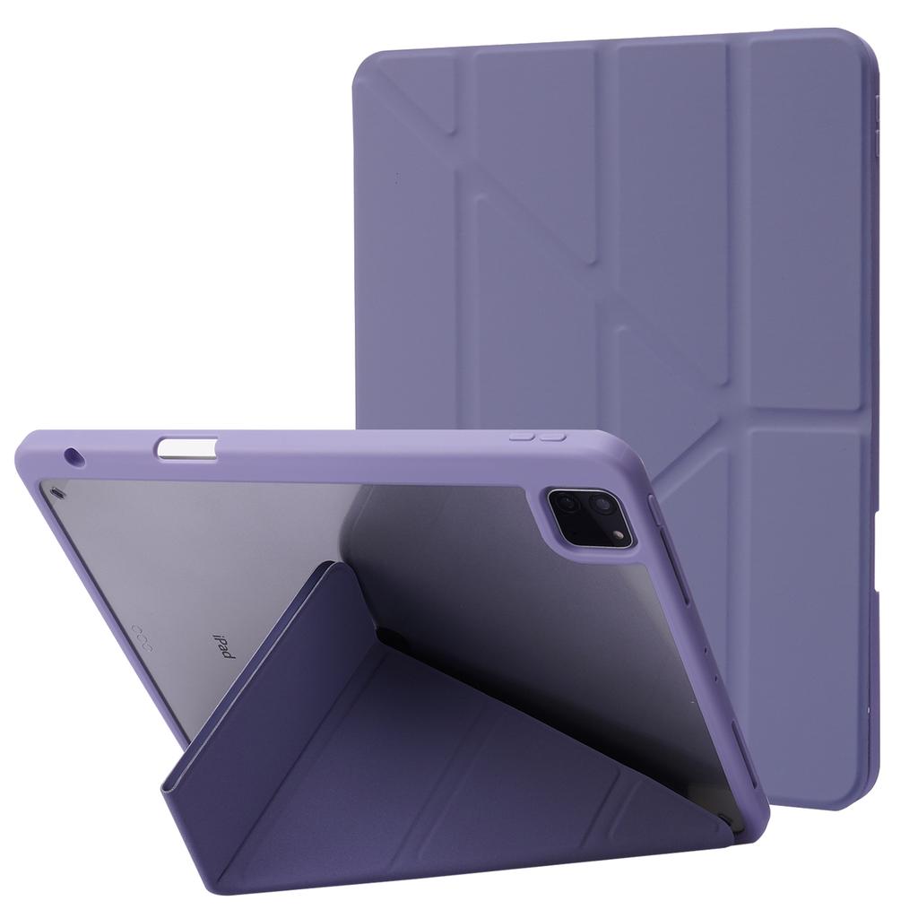 For iPad Air 13 (2025)/(2024)/Pro 12.9 (2022) (2021) (2020) Case PU Leather+TPU+Acrylic Smart Tablet Cover with Origami Stand