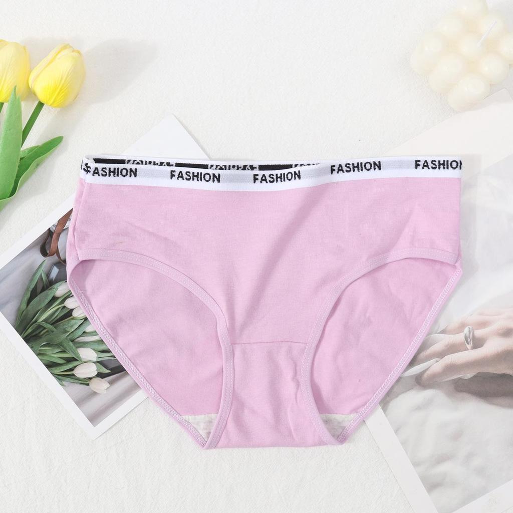 Women's Pure Cotton Mid-Waist Candy Color Briefs
