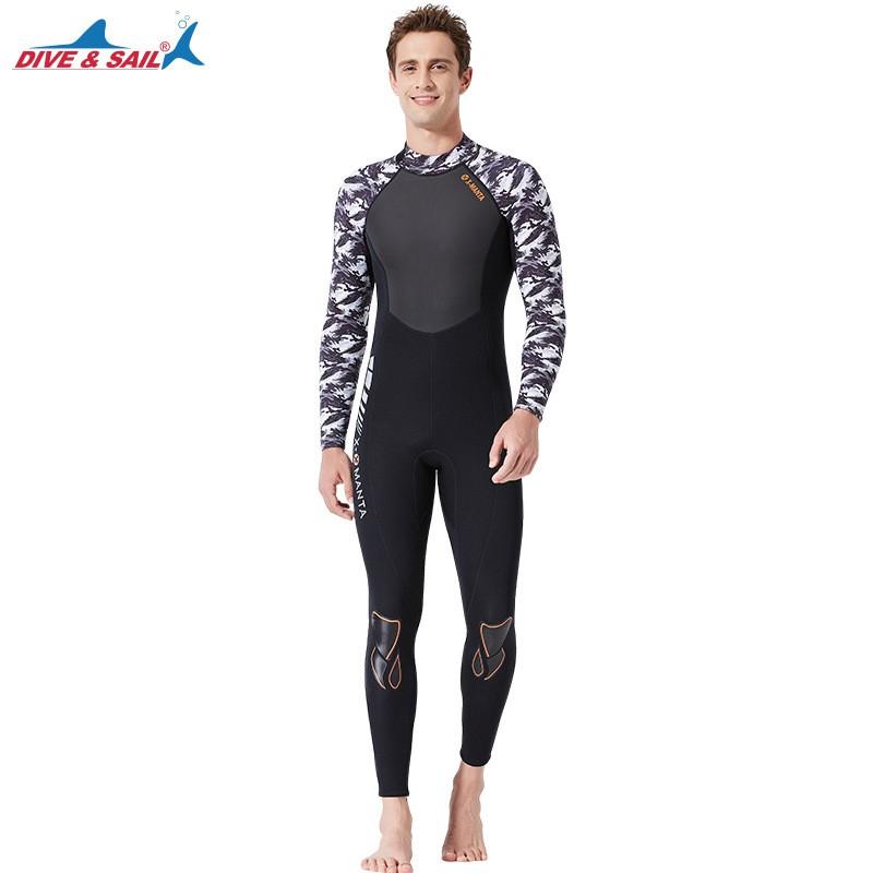 Diving Suit Men's 1.5mm One-piece Warm Snorkel Jellyfish Sunscreen Women's Outdoor Long-sleeved Swimsuit