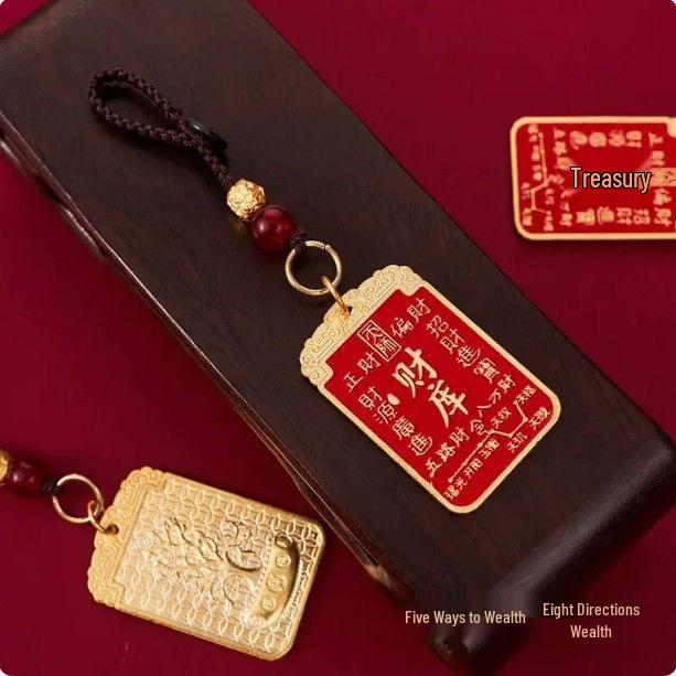 Heavenly Blessings Bagua Talisman Keychain: Men's Amulet for Peace and Wealth
