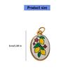 Modern Elliptical Jewelry Component Floral House Print Accessories Stainless Steel Charm for Handmade Enthusiasts