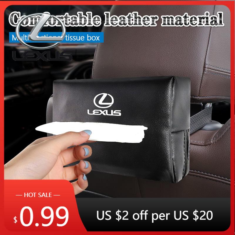 AEGHT1 Interior Stickers PU Leather Car Tissue Box Facial Tissue Storage Bag For Lexus FSPORT LBX NX RX 350h 450h ES UX 300e GS IS LS L