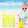 Kids Mesh Beach Bag with Adjustable Straps Seashell Collecting Sand Toy Storage for Boys Girls Breathable Quick-Dry Multi-Purpose Outdoor Bag