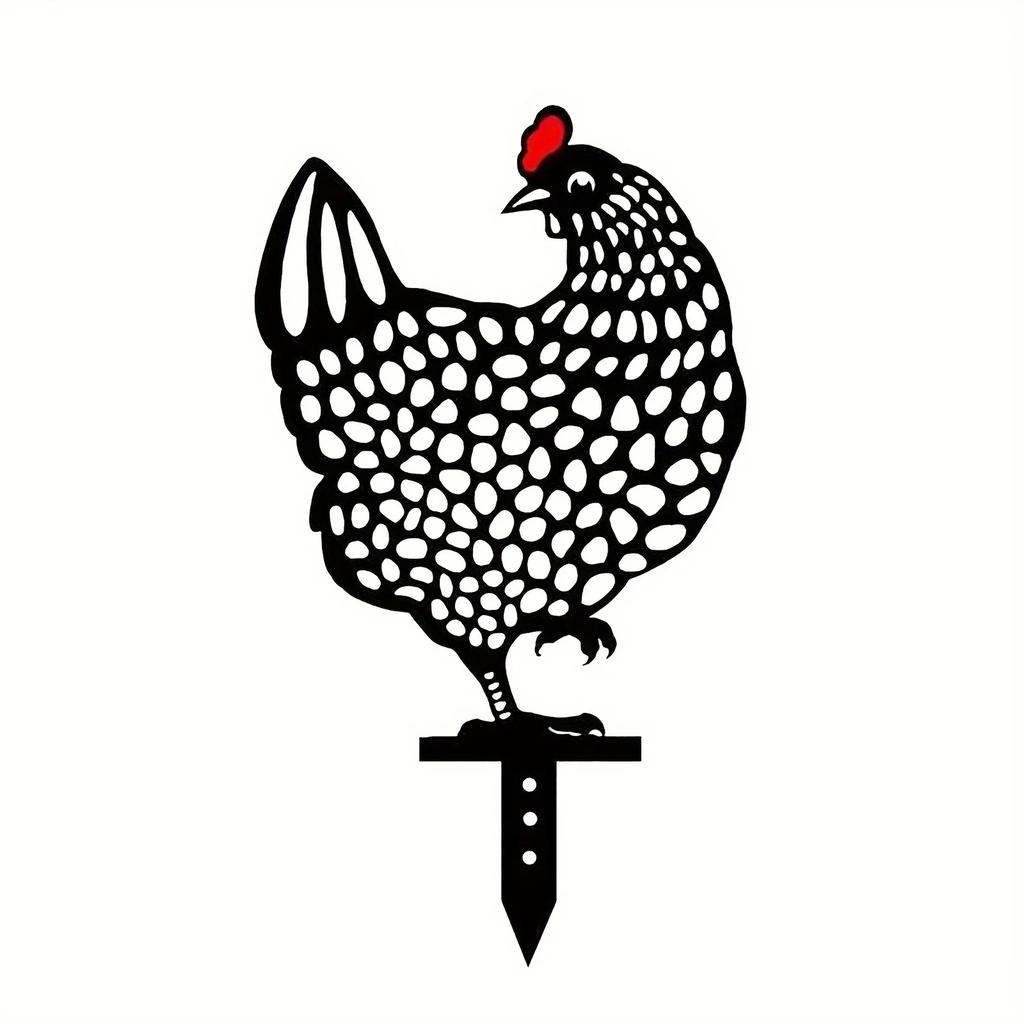 Chicken Yard Art Rooster Hen Silhouette Yards Stake Handheld Animal Toys Decorations Hollow Lifelike Hen Ornament Lawn Floor