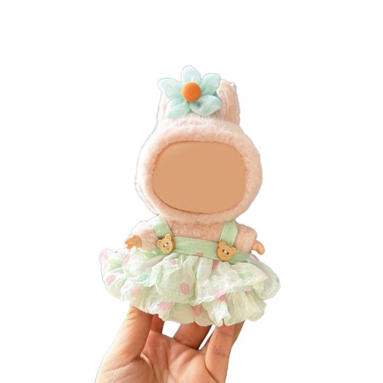 17cm Doll Clothes Set 2-Piece Set Skirt Outfit with Headwear Playtime Doll Attire Doll Fashion Accessories