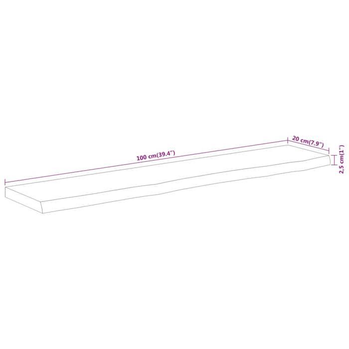 VidaXL Wall Shelf, Floating Shelf, Wall Decoration for Office Living Room, Rectangular Solid Acacia Edge 370228