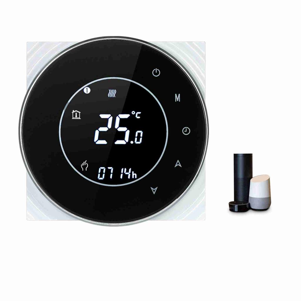 Programmable Gas Boiler Heating Thermostat Boiler Heating Temperature Controller LCD Touchscreen with Backlight Voice