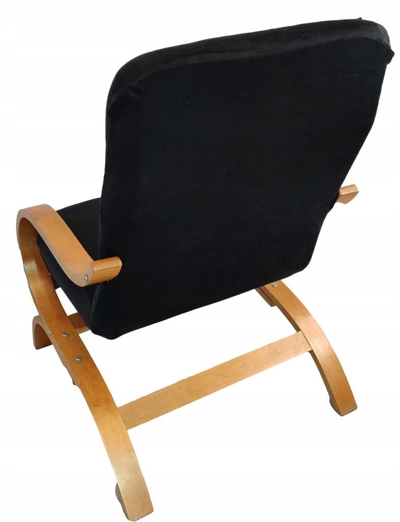 Finka Armchair Cover, Black, Thick Velvet