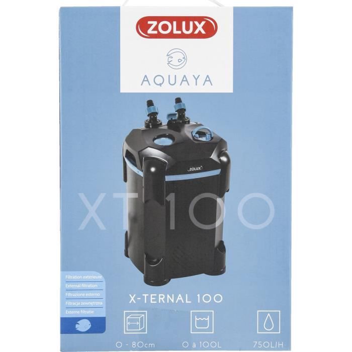 Filtre Extérieur - Zolux - X-Ternal 100 - Puissance 9.3 W - Débit Max 750 L/h - Pour Aquariums Jusqu'à 100 L