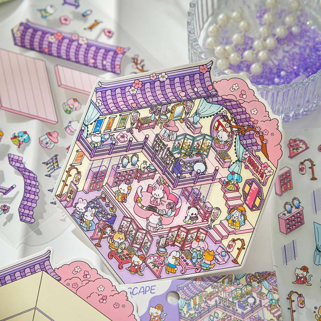 Zaomo 3D Miniature Landscaping Sticker Pack - Fun DIY Series for Students