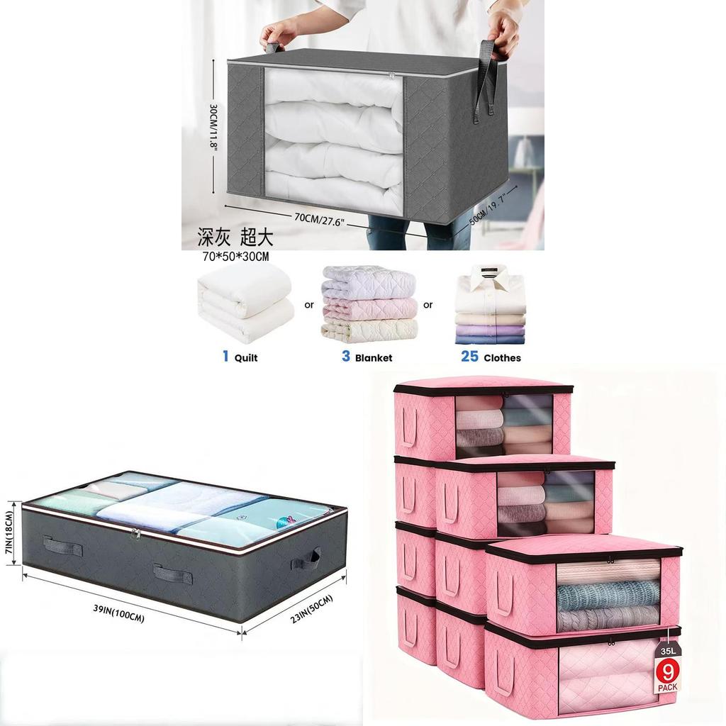 Clothes Storage Bin With Foldable Design And Large Capacity For Bedroom Organization