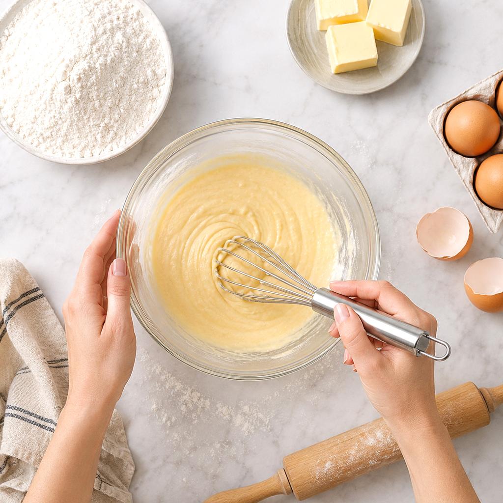 Stainless Steel Manual Whisk Handheld Egg Beater Kitchen Mixing Tool Durable Wire Whisk for Beating Eggs and Blending Ingredients