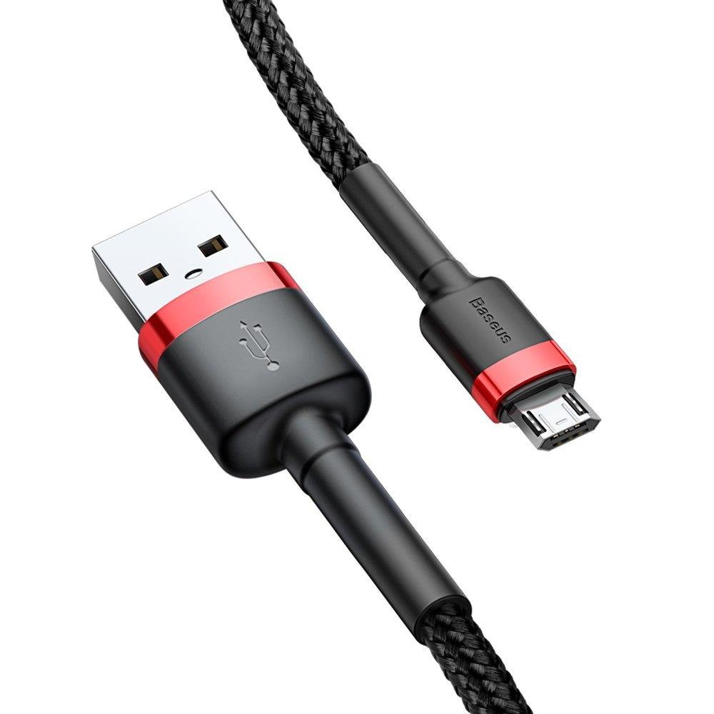 Baseus Cafule 2m Micro USB Charging Cable, Black/Red
