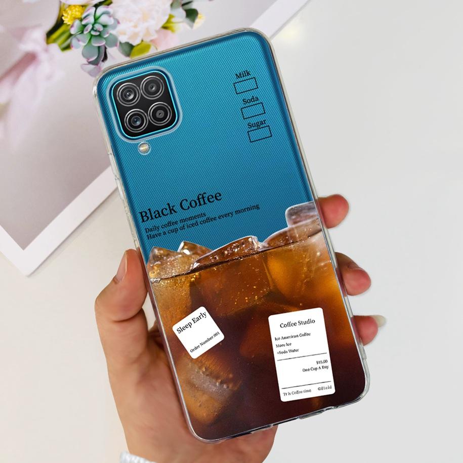 For Samsung Galaxy A12 Case Transparent Cover Fashion Flower Slim Soft TPU Phone Case For Samsung A12 SM-A125F M12 F12 A 12 Capa