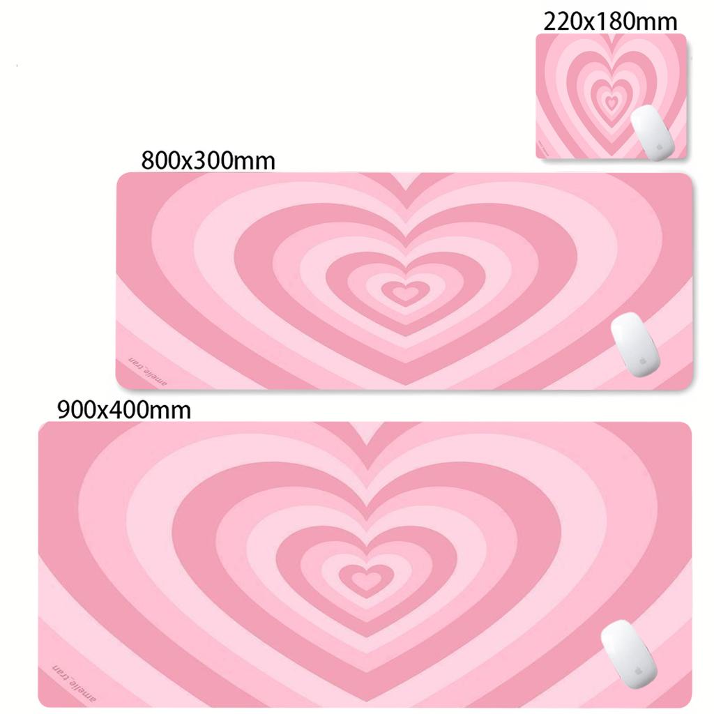 Minimalist Love Heart Wave Mouse Pad Large Office Natural Rubber Desk Mat Waterproof Desktop Keyboard Deskmat Gaming Mousepad