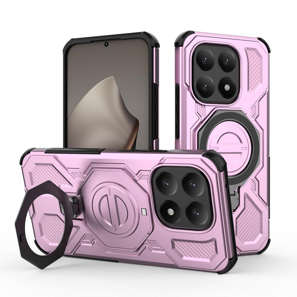 Xiaomi 15T Magnetic Ring Case 360° Rotatable [Military-Grade Drop Protection] + Metal Plate for MagSafe Phone Case