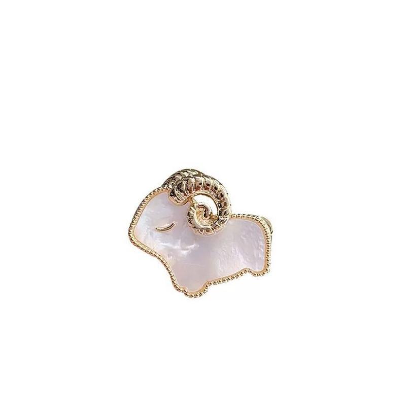 Stylish Mother-Of-Pearl Broochpremium Quality Elegant Lapel 2027 Zodiac Sheep Accessory Niche, Design-Forward Style