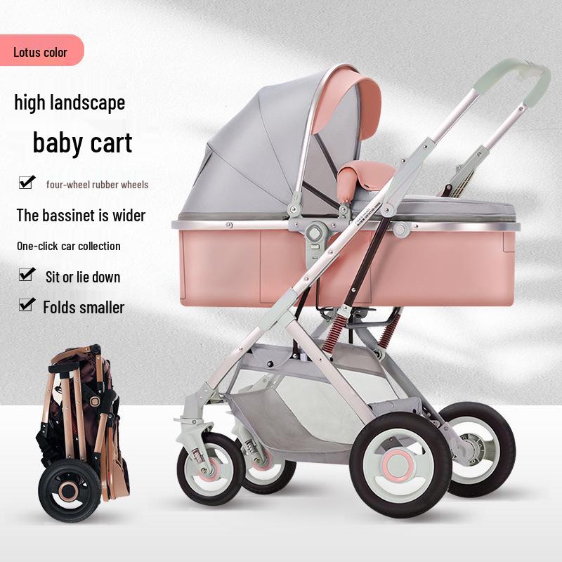 

Multifunctional Lightweight Baby Stroller: Sit, Lie, Two-Way Foldable High Landscape for Newborns