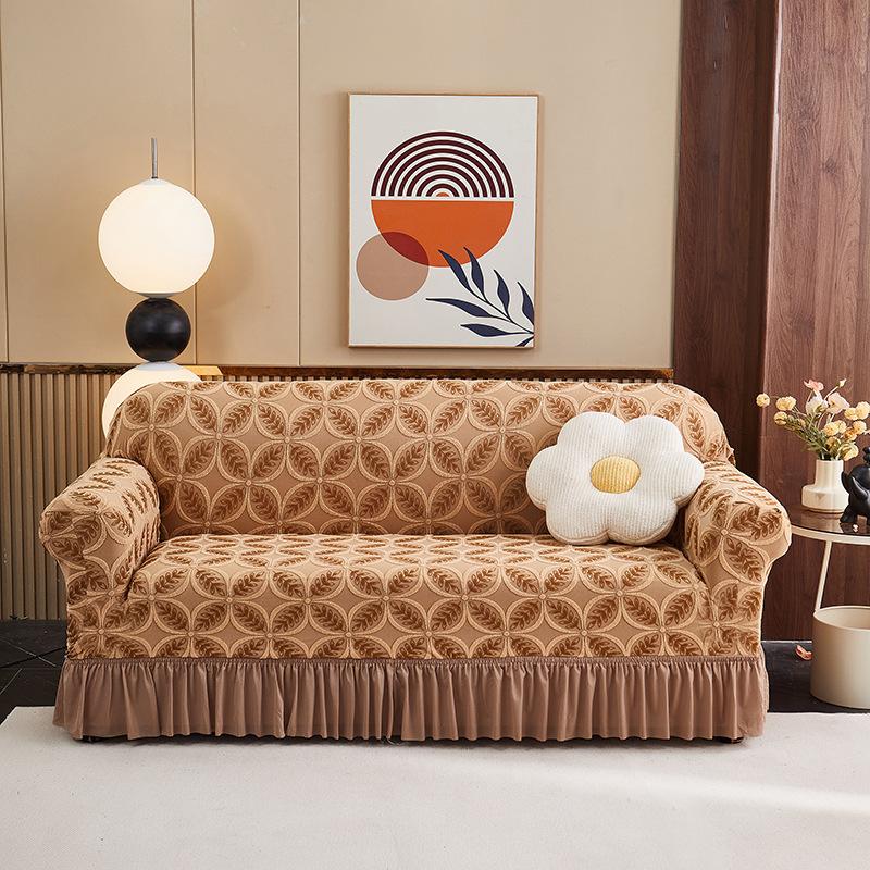 Sofa Cover 2026 New Three-color Three-dimensional Jacquard Skirt Sofa Cover Universal in All Seasons