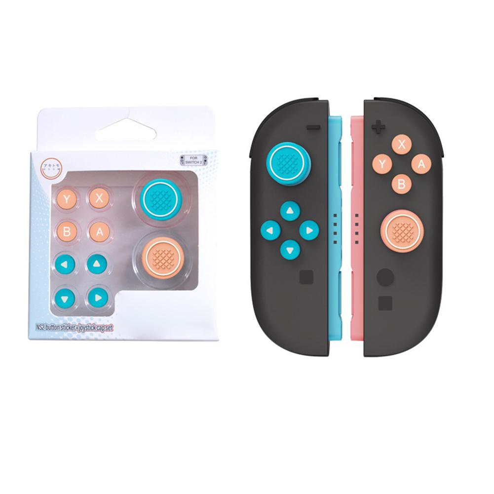 For Nintendo Switch 2 Thumb Grip Caps Joystick Caps & ABXY Button Sticker Set for Switch 2 Joycon Game Accessories Kit