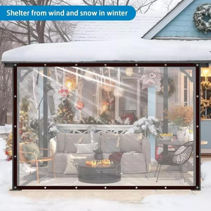 50cm Spaced Eyelets 0.3mm Clear Waterproof Sheet Weatherproof Sunshades Cloth For Gardening Camping And Patios Shelter