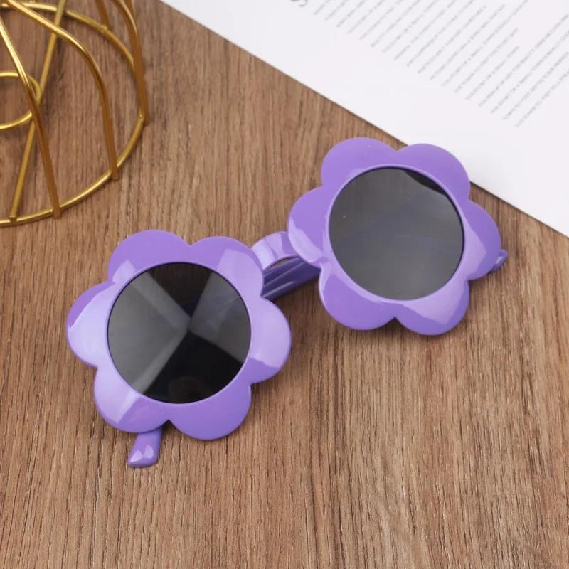 Girls Flower-Shaped Translucent Jelly Sunglasses UV Protection Kids Summer Eyewear Outdoor Party Lightweight Comfortable Toddler