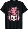 Kawaii Pastel Goth Cute Creepy Cat Bat Skeleton TShirt Unisex T-Shirt