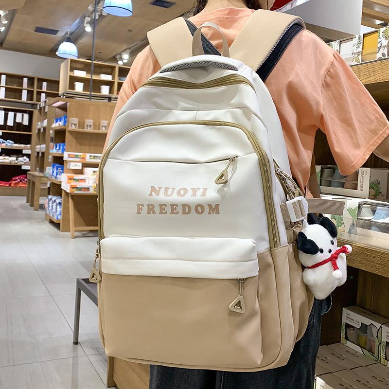 

Girls Elementary School Students Junior High School Students Letter Contrast Color Backpack High School Students Backpack