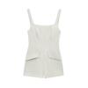 2025 Spring/Summer Women's Backless Sleeveless Square Neck Jumpsuit Dress with Patch Pocket and Spaghetti Straps