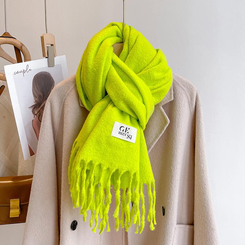 New solid color casual scarf simple fashion scarf men's and women's thickened versatile shawl