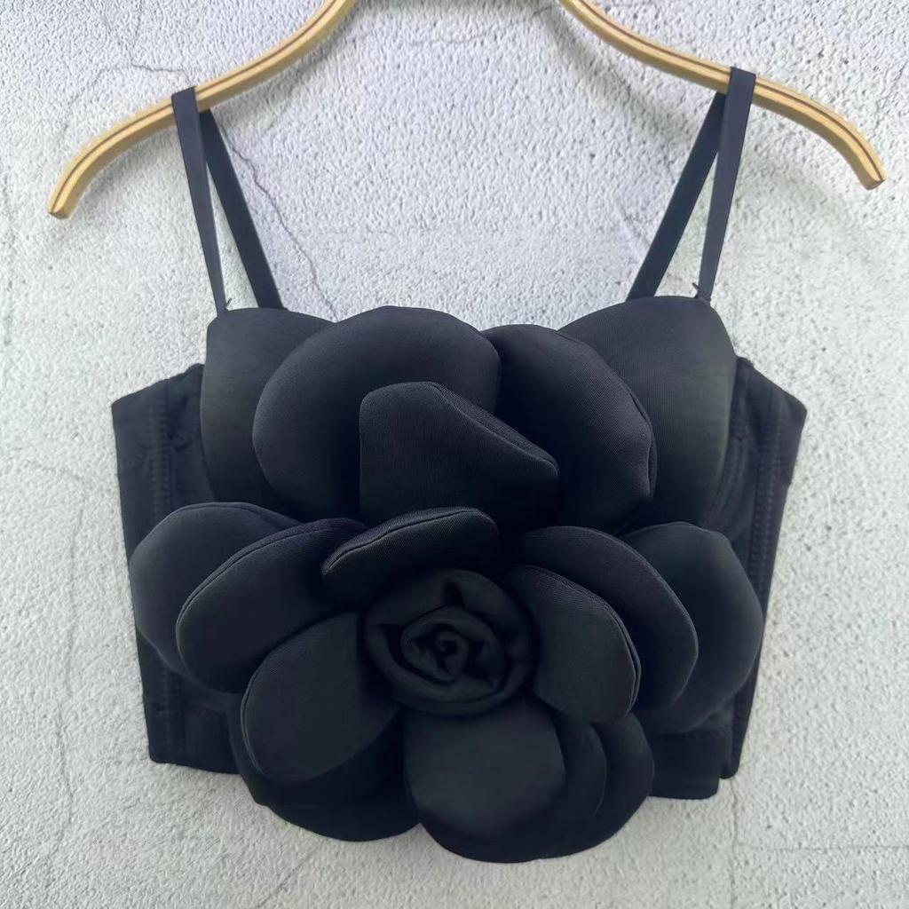 Trendy Air-layered Floral Tank Top Spring/summer Fashionable and Stylish Elegant Women's Clothing Strapless Top Camis & Tank Tops