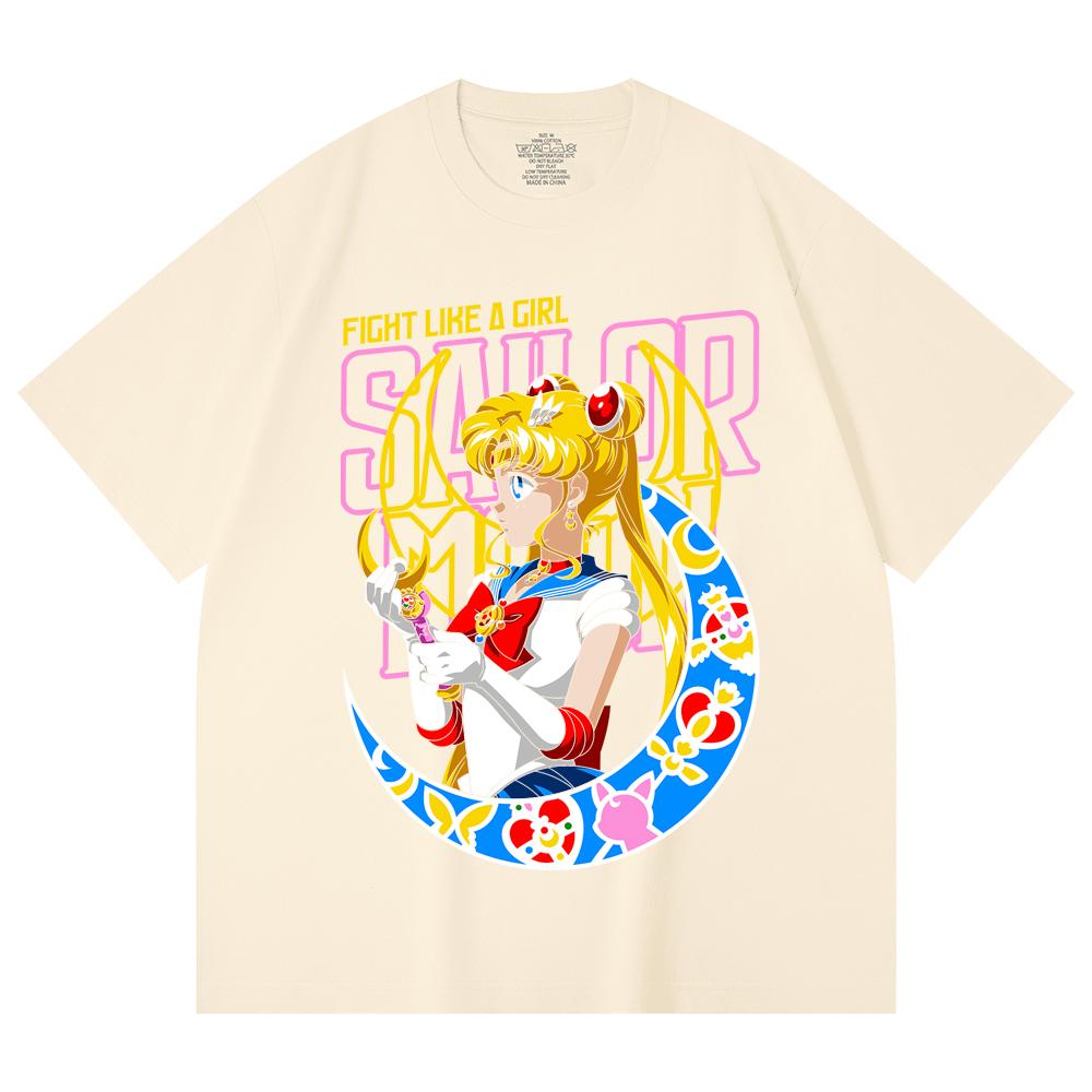 230 g/m² 100 % Baumwolle Sailor Moon V8 Minako Druck Unisex Schweres Baumwoll-T-Shirt