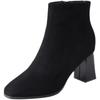 Coarse Heel Short Boots Women's New Autumn Single Boots High Heel Suede Women's Round Head Short Boots Comfortable and Versatile Martin Boots