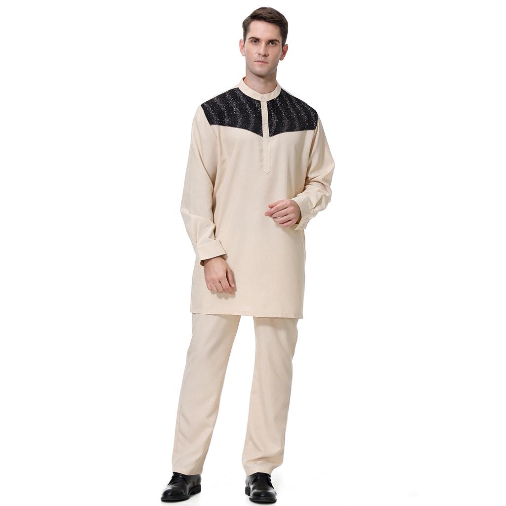 Moda árabe masculina túnica larga Musulmán Islámico Hombre Ropa musulmana Árabe  Hombres Thobe Thawb Caftan Traje comprar a buen precio — entrega gratuita,  reseñas reales con fotos — Joom