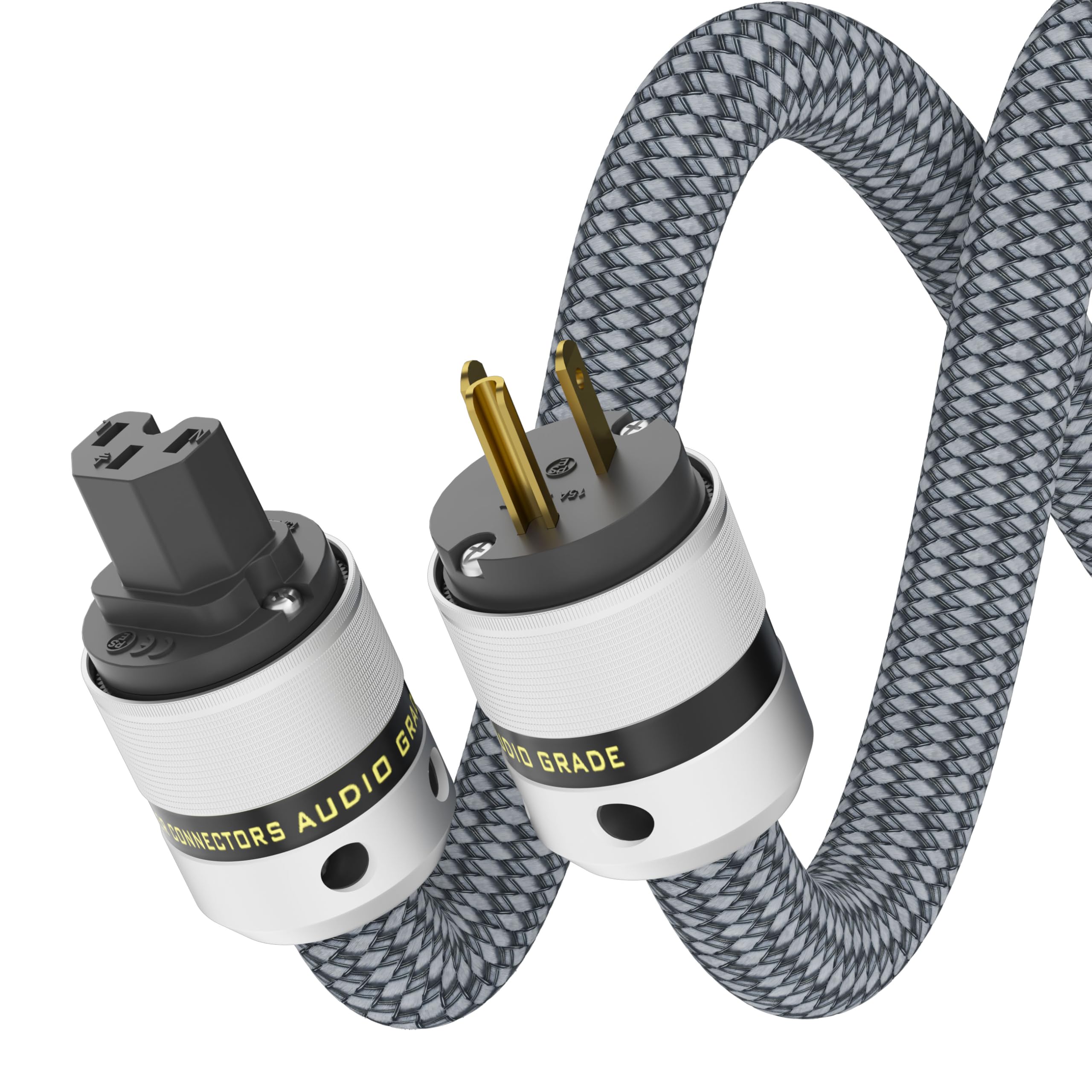 

Preffair D517P083 Силовой кабель с медным экраном высокой верности, штепсельная вилка переменного тока США с 3 посеребренными разъемами IEC 15 для высококачественного кабеля 99,998%, штырь,