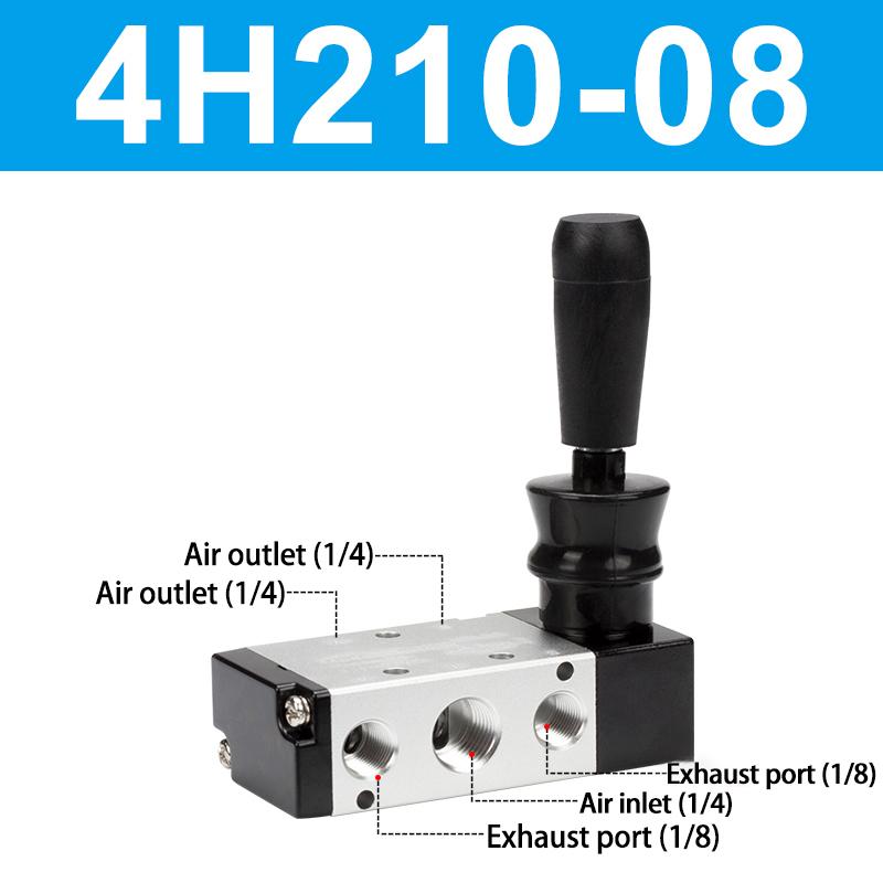 

5/2 Way Pneumatic Air Hand Lever Operated Valve Manual Control 2 Position 3 5Port Push-Pull 4H210-08 4H310-10 4H410-15 4H210-08