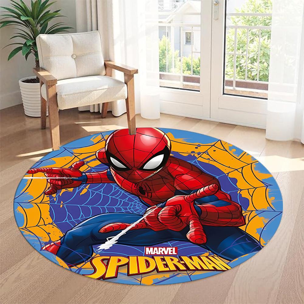 Spider-man Round Floor Mat Design for Dining Room Entryway Decorate room Hallway Antislip Round Carpet Decorate Offices