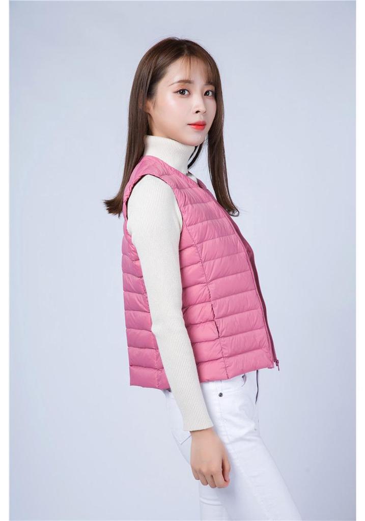 Women's Autumn/Winter Collarless Down Vest - Slim, Lightweight, Korean Style Inner Wear