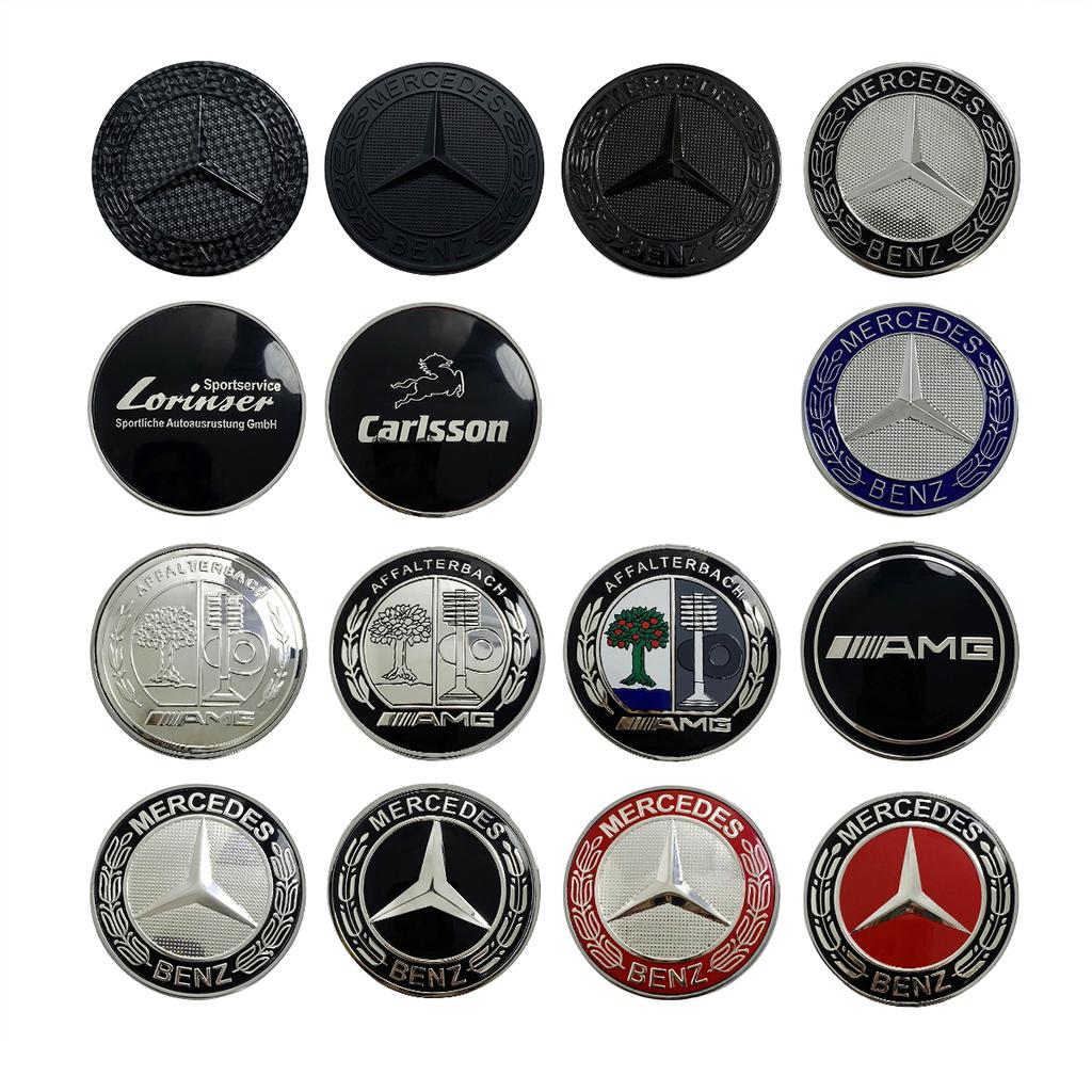 1pcs 56mm Car Aluminum Hood Emblem Front Badge Modification Accessories for Mercedes Benz C-Class E-Class W204 W205 W213 W214 JGE6