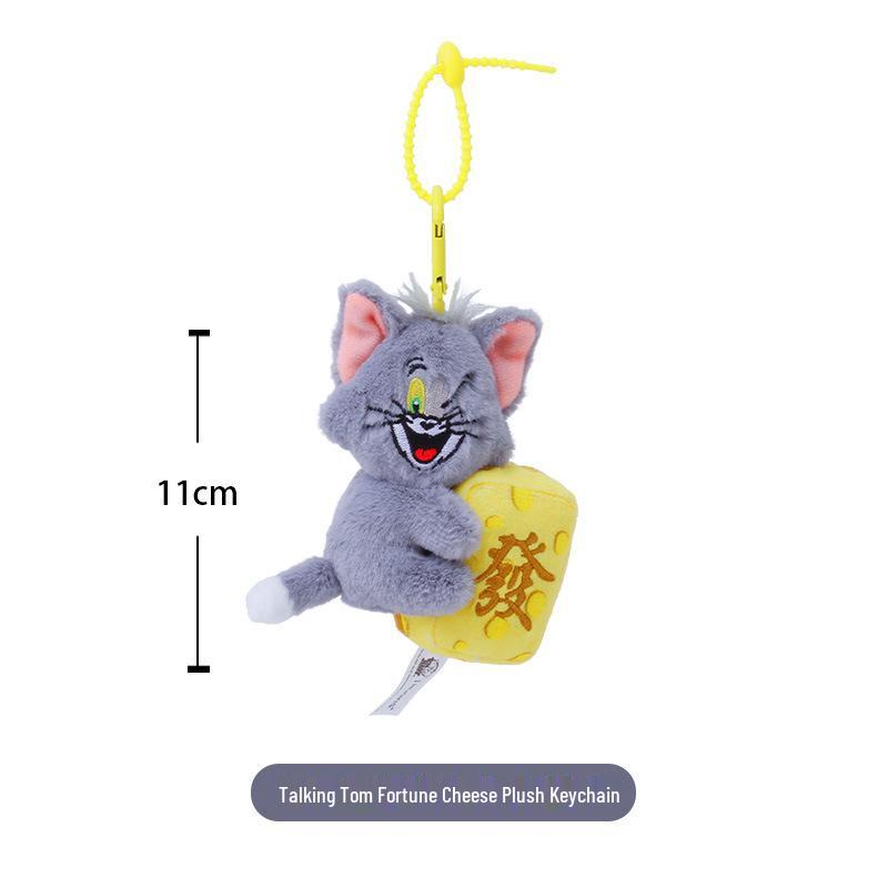 Tom & Jerry Plush Toys: Cat Pendant & Mouse Keychain Charms for Kids