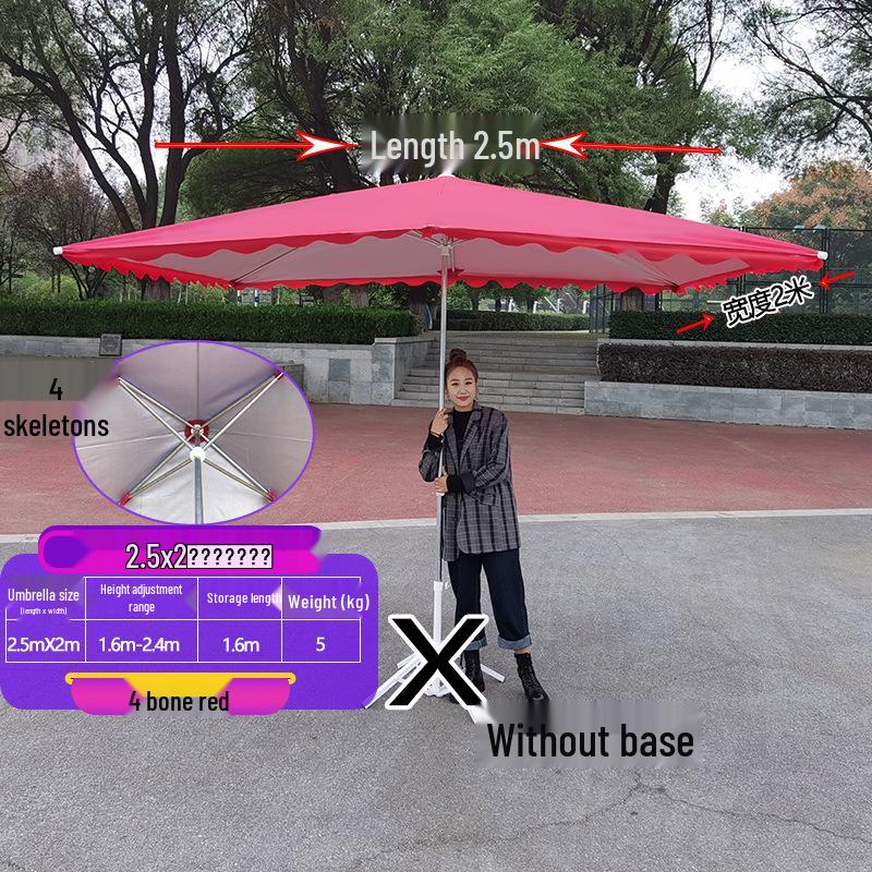 Large Outdoor Rectangular Sunshade Umbrella - Commercial Folding Awning for Courtyard