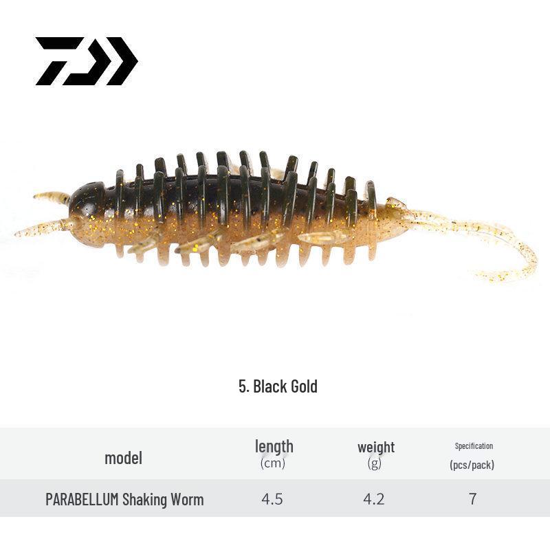 

DAIWA 25 Новий Парабелум Червоподібна Шейкерна М яка Приманка 1.6 inches / Pack of 7 золотий/чорний