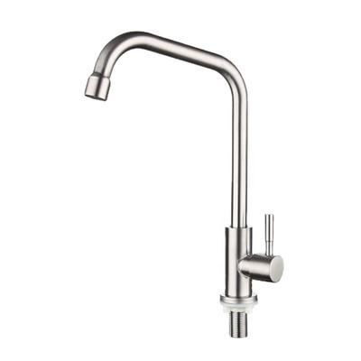 Deck Mounted 360 Degree Rotating Handle Tap 304 Stainless Steel Kitchen Sink Faucet