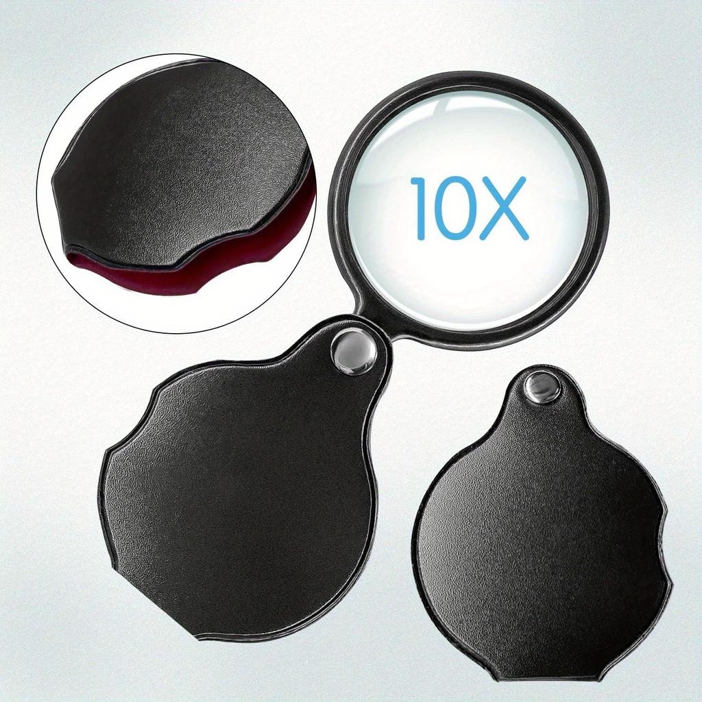 2 pezzi 10x Piccola lente d'ingrandimento da tasca, Applicare a lettura, scienza, gioielli, hobby, libri
