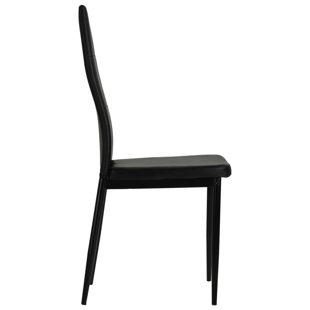 Vidaxl Dining Chairs, 4 Pcs, Black, Upholstered In Faux Leather
