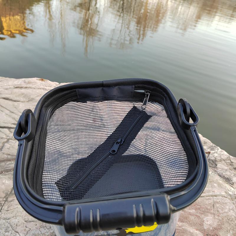 Transparent Foldable Fishing Bucket with Rope for Live Fish and Bait